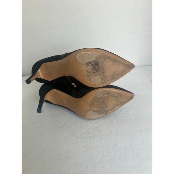 Valentino Garavini Rockstud Black Suede Pointy Toe Side Zip Up Ankle Boots Sz 6 - Picture 10 of 12